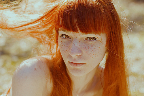 bangs, beautiful and freckles