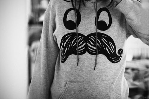 black and white, cute and moustache