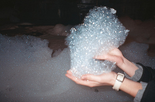blurred, bubbles and hands