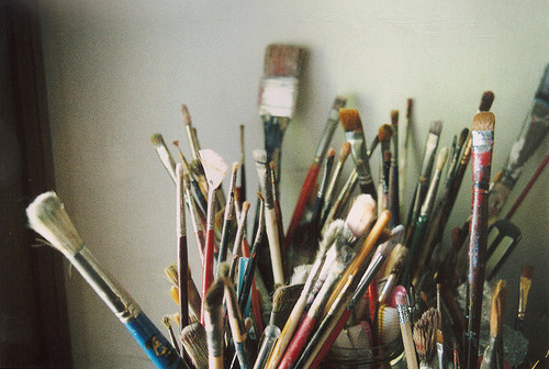 art, paint and paintbrushes