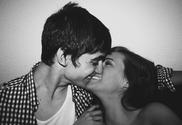 b&w, couple and cute