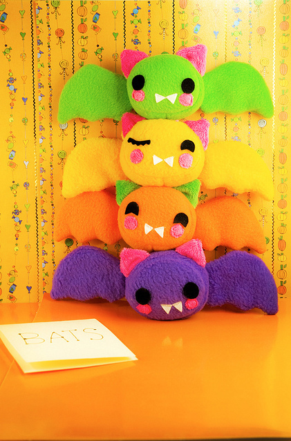 bats, colorful and cute