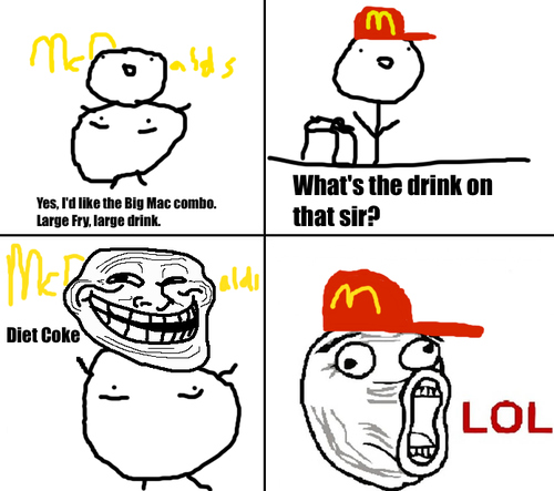 big mac, comic and diet coke