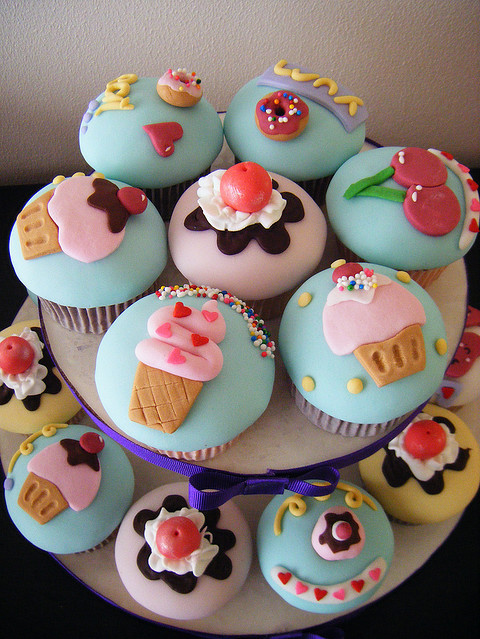 cherry, colorful and cupcakes