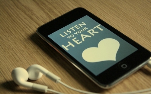 earphones,  heart and  ipod