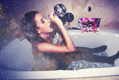 alcohol,  bath and  brunette