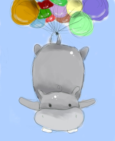 balloon, colorful, fly, free, fun, hippo