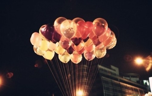 balloons,  cute and  heart