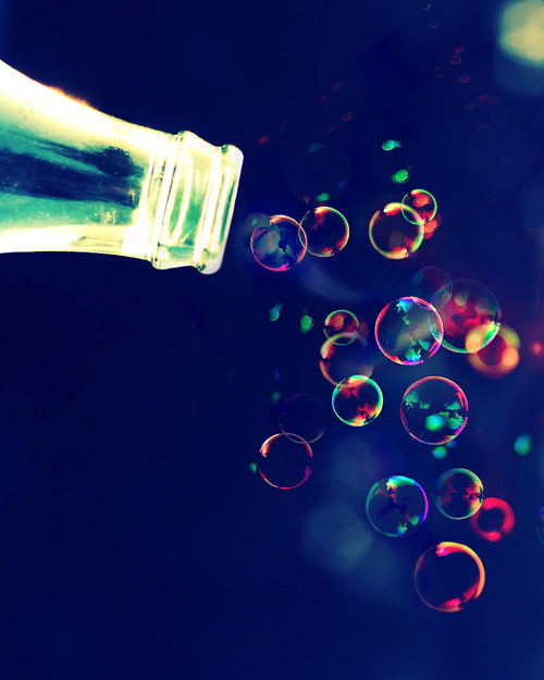 blue, bottle and bubbles