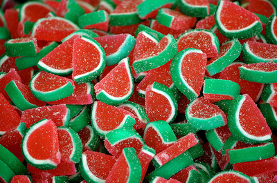 candy,  green and  red