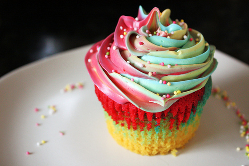 colors, cupcake and dessert