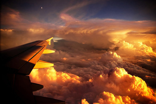 airplane, beautiful and clouds