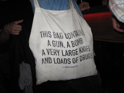 bag,  bombs and  drugs