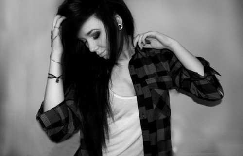 black and white, emo and emo girl