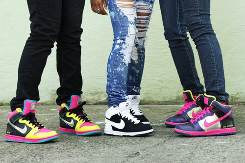 black, nike and pink