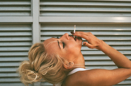 blonde, cigarette and cry