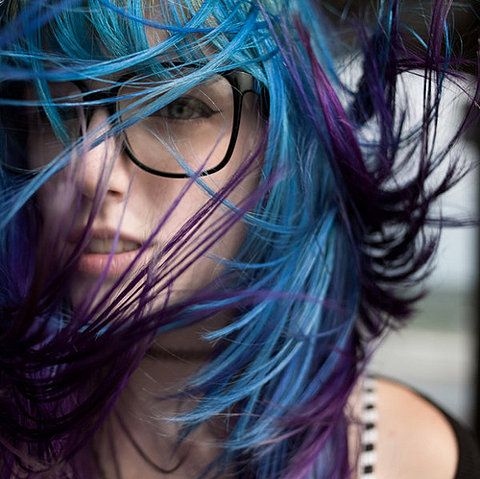 blue, blue hair and crazy hair