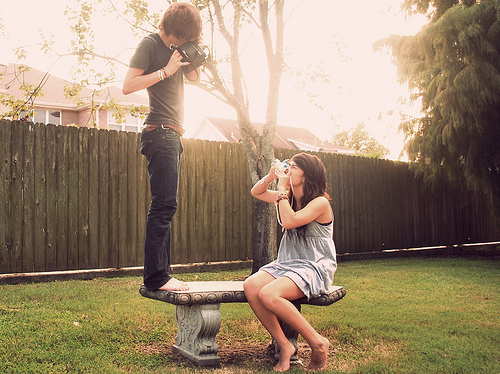 boy, camera and couple