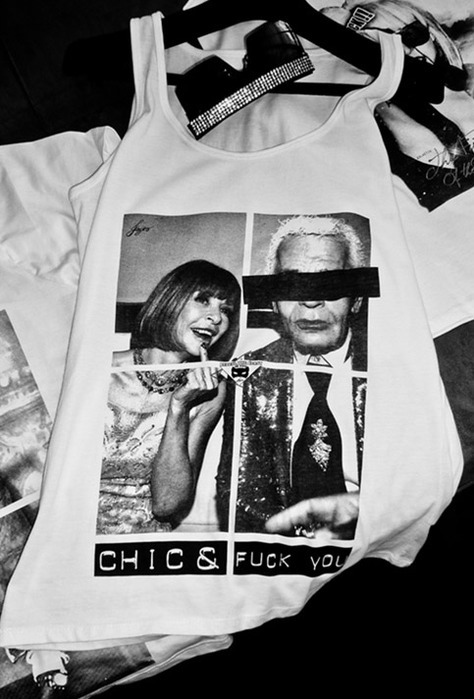 anna wintour, black and white and flip