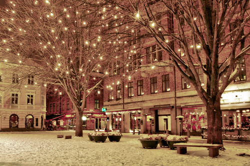 beautiful, beautiful snow, christmas, lights, trees, winter
