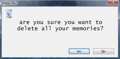 delete,  memories and  text