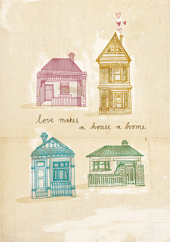 drawing, home and house