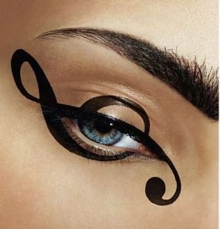 eye, eyebrow and eyeliner