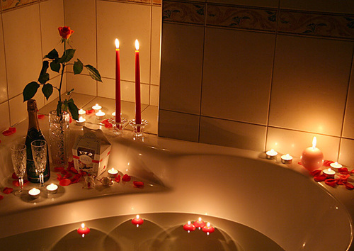 bath,  candles and  love