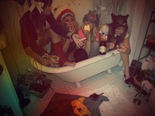 bathroom, crazy and friends