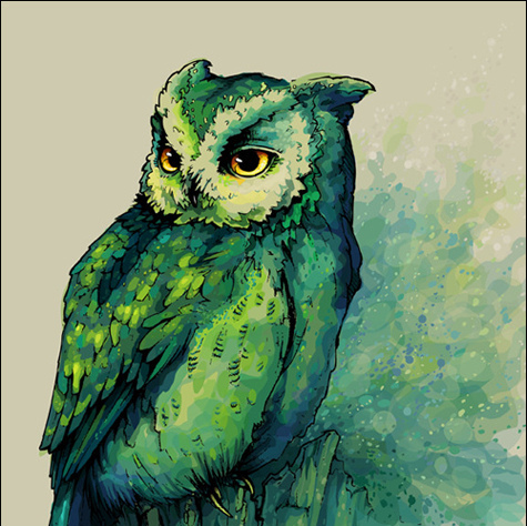 bird, drawing and green