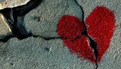 broken heart,  concrete and  crushed