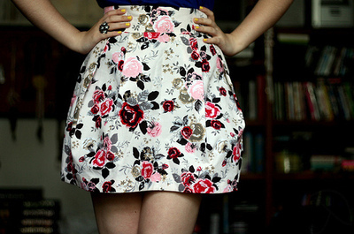 clothes, fashion, floral, floral print, skirt