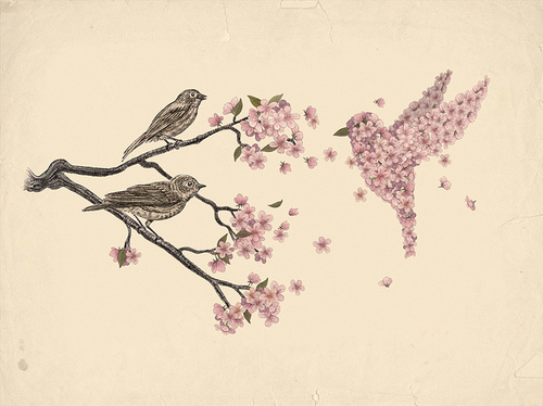 art, birds and branch