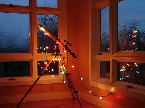 christmas, cozy, lights, telescope, trees, warm  image 48743 on 