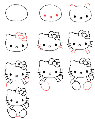 cute, draw and hello kitty