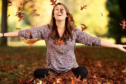 autumn, fall, girl, leaves, photography