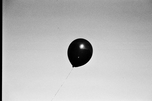 balloon, black and black and white