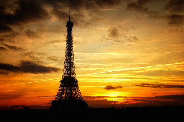 beautiful, clouds and eiffel tower