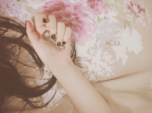 black, floral, flower, flowers, girl, hair