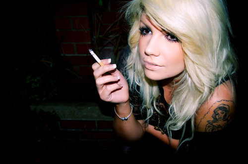 blonde, cigarette and fashion