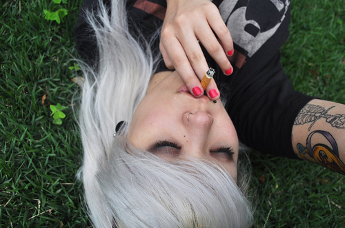 cigarette, effi, girl, hair, piercing, tattoo
