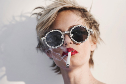 cigarette, fashion and glasses