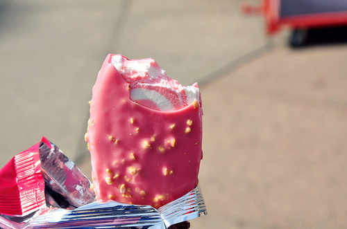 ice cream, pink and strowberry
