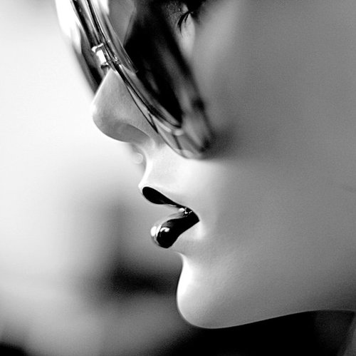 black and white, face and glasses