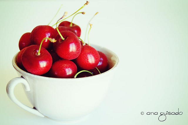 cherries, cherry and cup