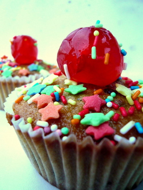 cherry, cupcake and food