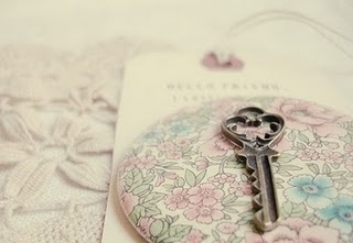 floral,  key and  lace