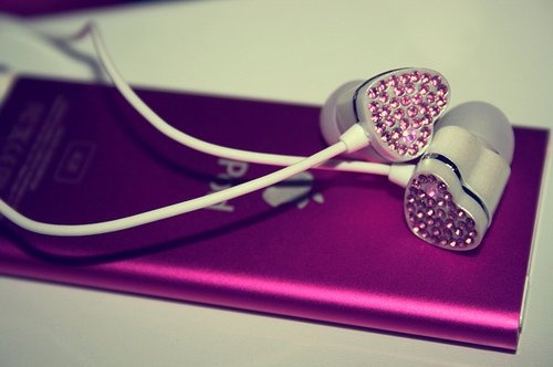 girly, heart and ipod