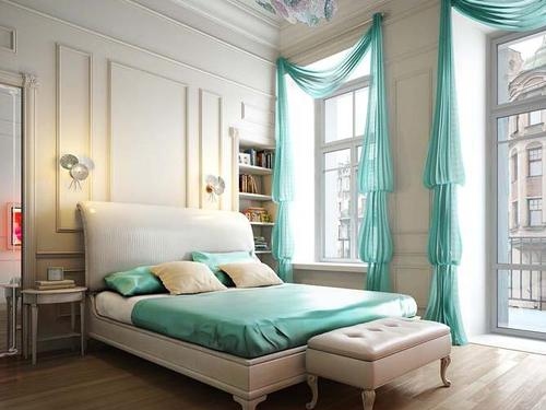 bed, bedroom, decor, interior, room, teal - image #52406 on Favim.com