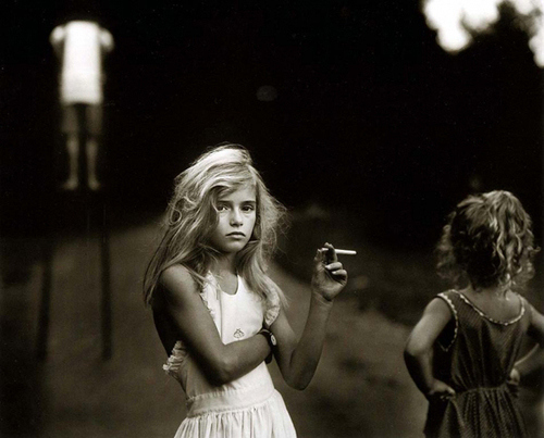 black and white, child and cigarette